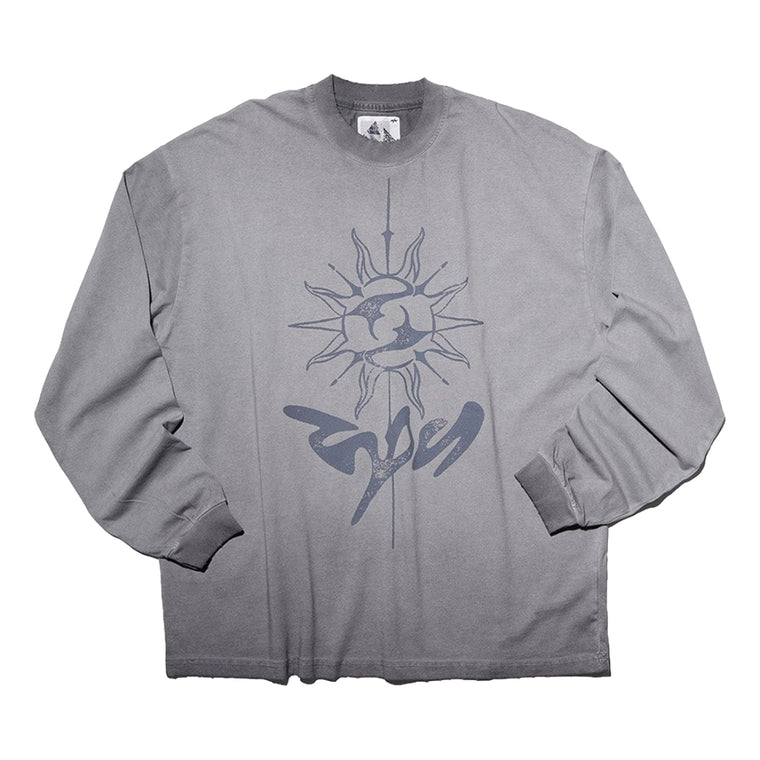 NINE POINT NINE "THE SUN" LS TEE-GREY