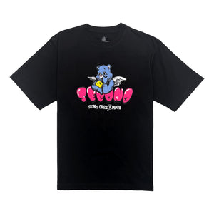 2ND CLOSET "THINKIN' BEAR" APPLIQUE S/S T-SHIRT-BLACK