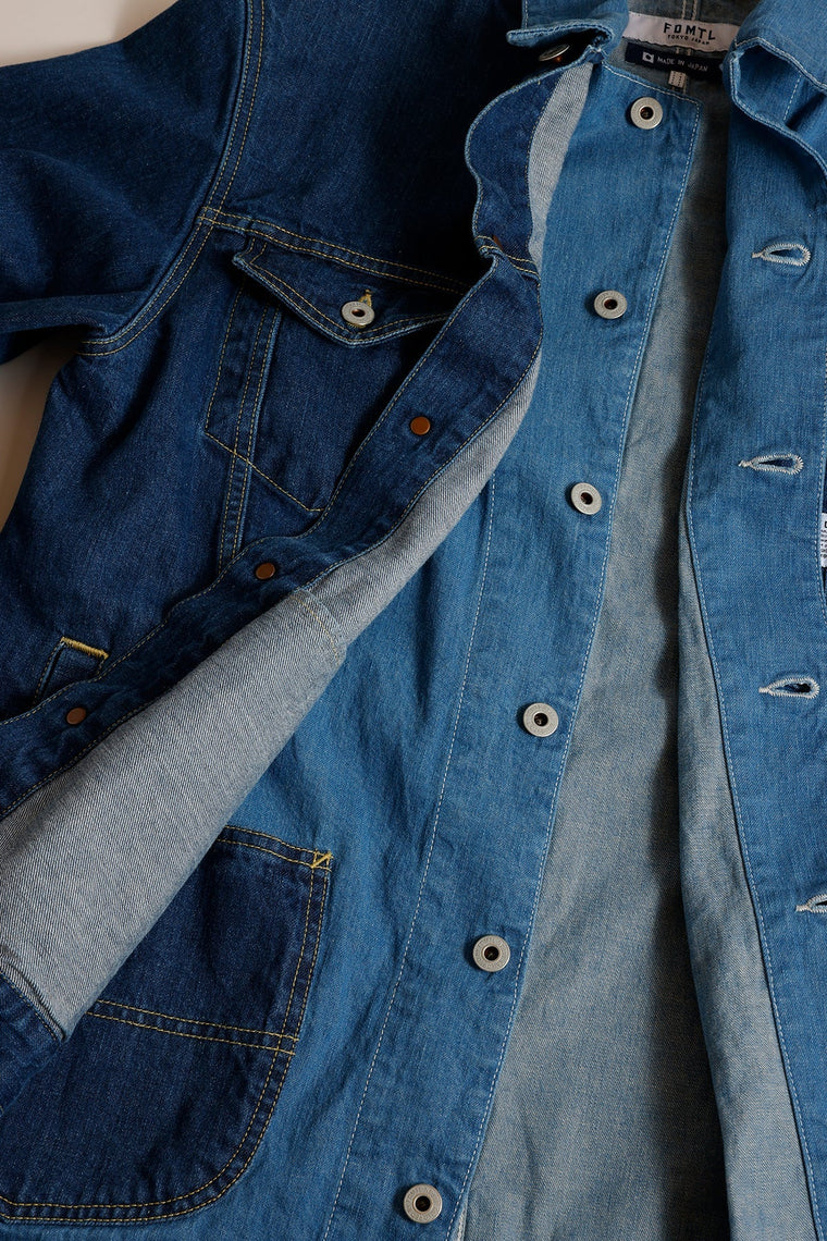 FUNDAMENTAL THIRD JACKET COVERALL 3YR WASH-INDIGO