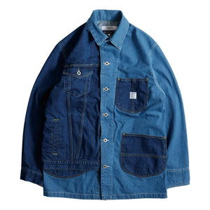 FUNDAMENTAL THIRD JACKET COVERALL 3YR WASH-INDIGO