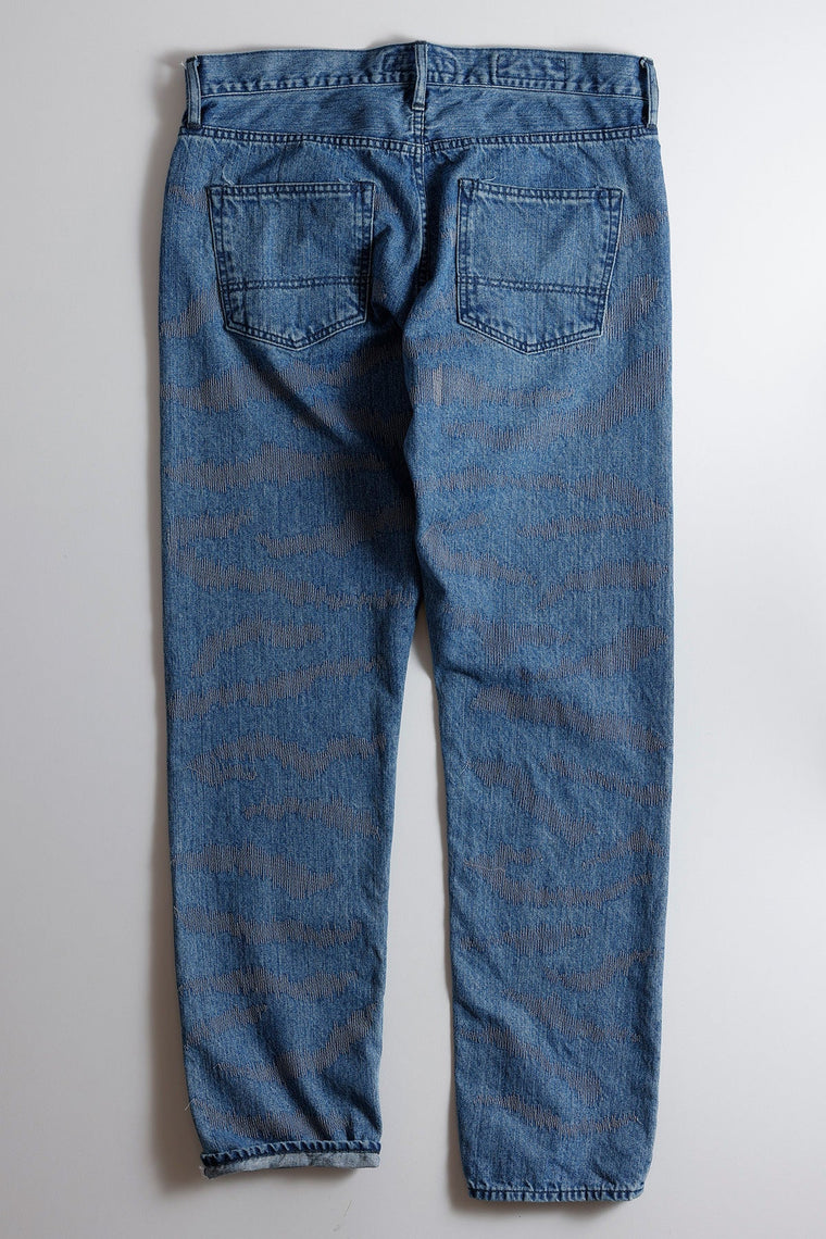 FUNDAMENTAL TIGER SASHIKO PANTS 3YR WASH-INDIGO