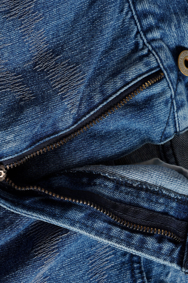 FUNDAMENTAL TIGER SASHIKO PANTS 3YR WASH-INDIGO