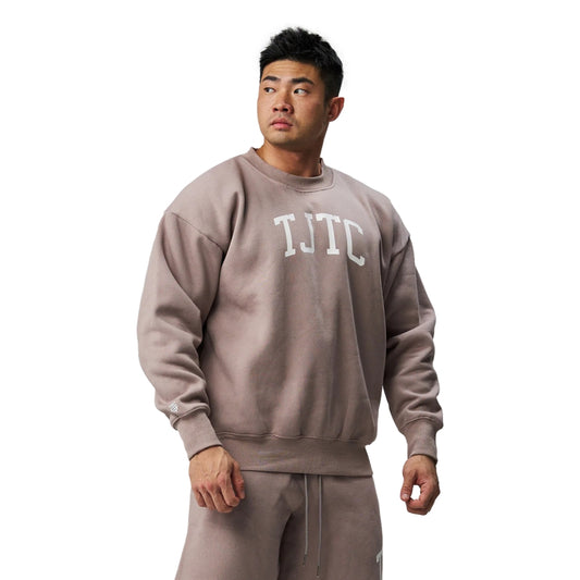 TEAMJOINED TJTC™ FLEECE OVERSIZED SWEATSHIRT-KHAKI