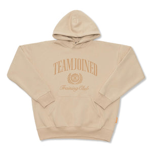 TEAMJOINED TJTC™ FLOCK BADGE OVERSIZED HOODIE-KHAKI
