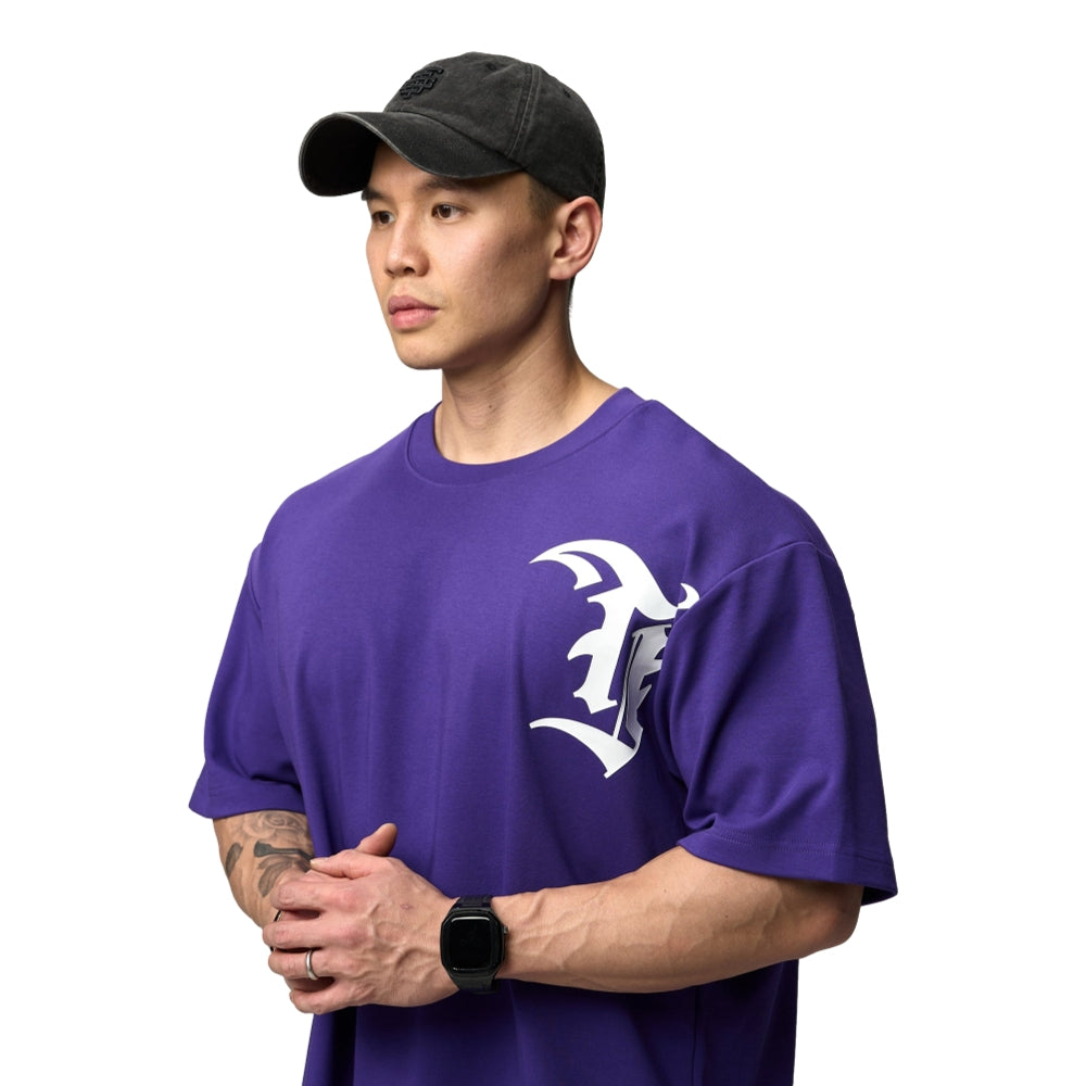 TEAMJOINED TJTC™ TJ GOTHIC LOGO HEAVY OVERSIZED-INDIGO