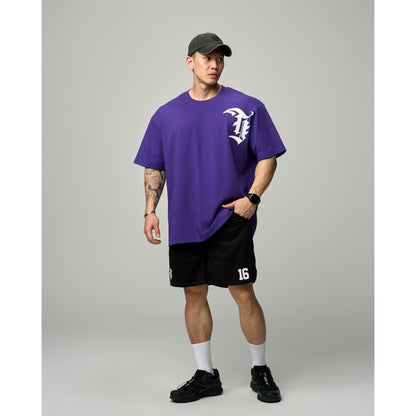 TEAMJOINED TJTC™ TJ GOTHIC LOGO HEAVY OVERSIZED-INDIGO