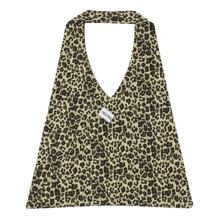 NEUTRAL SOCIETY TRIANGLE TOTE BAG-LEOPARD
