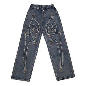 THUG CLUB TRIBAL DENIM PANTS-BLUE