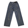 THUG CLUB TRIBAL DENIM PANTS-BLUE