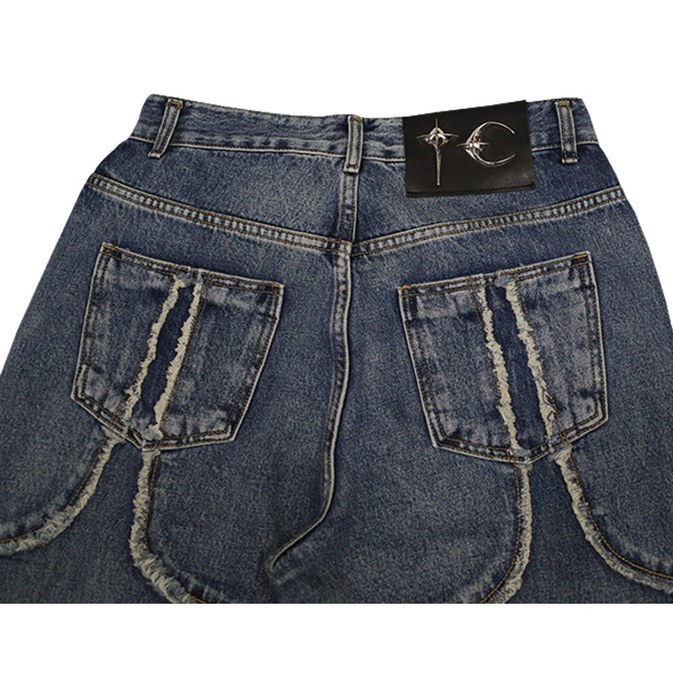 THUG CLUB TRIBAL DENIM PANTS-BLUE