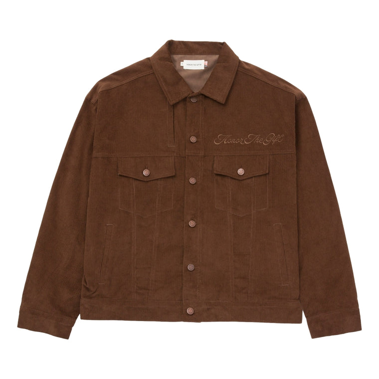 HONOR THE GIFT TRUCKER JACKET-BROWN