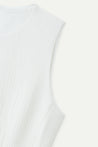 ESPRIT TEXTURED SLEEVELESS FIT-AND-FLARE MINI DRESS-OFF WHITE