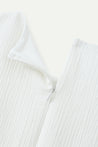 ESPRIT TEXTURED SLEEVELESS FIT-AND-FLARE MINI DRESS-OFF WHITE