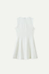 ESPRIT TEXTURED SLEEVELESS FIT-AND-FLARE MINI DRESS-OFF WHITE