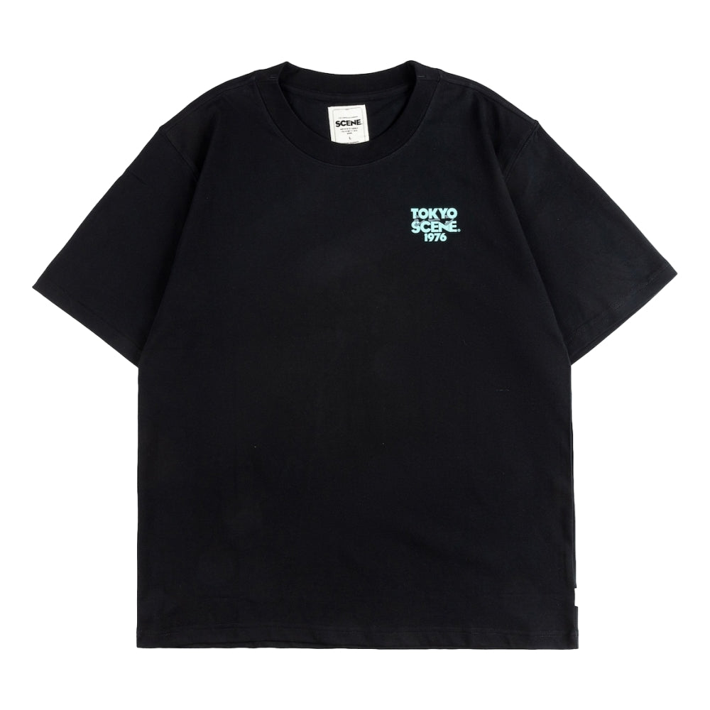 SCENE BY ICE FIRE TOKYO HANJI 1976 TEE // BLACK-BLACK