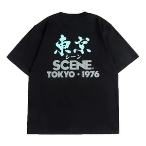 SCENE BY ICE FIRE TOKYO HANJI 1976 TEE // BLACK-BLACK