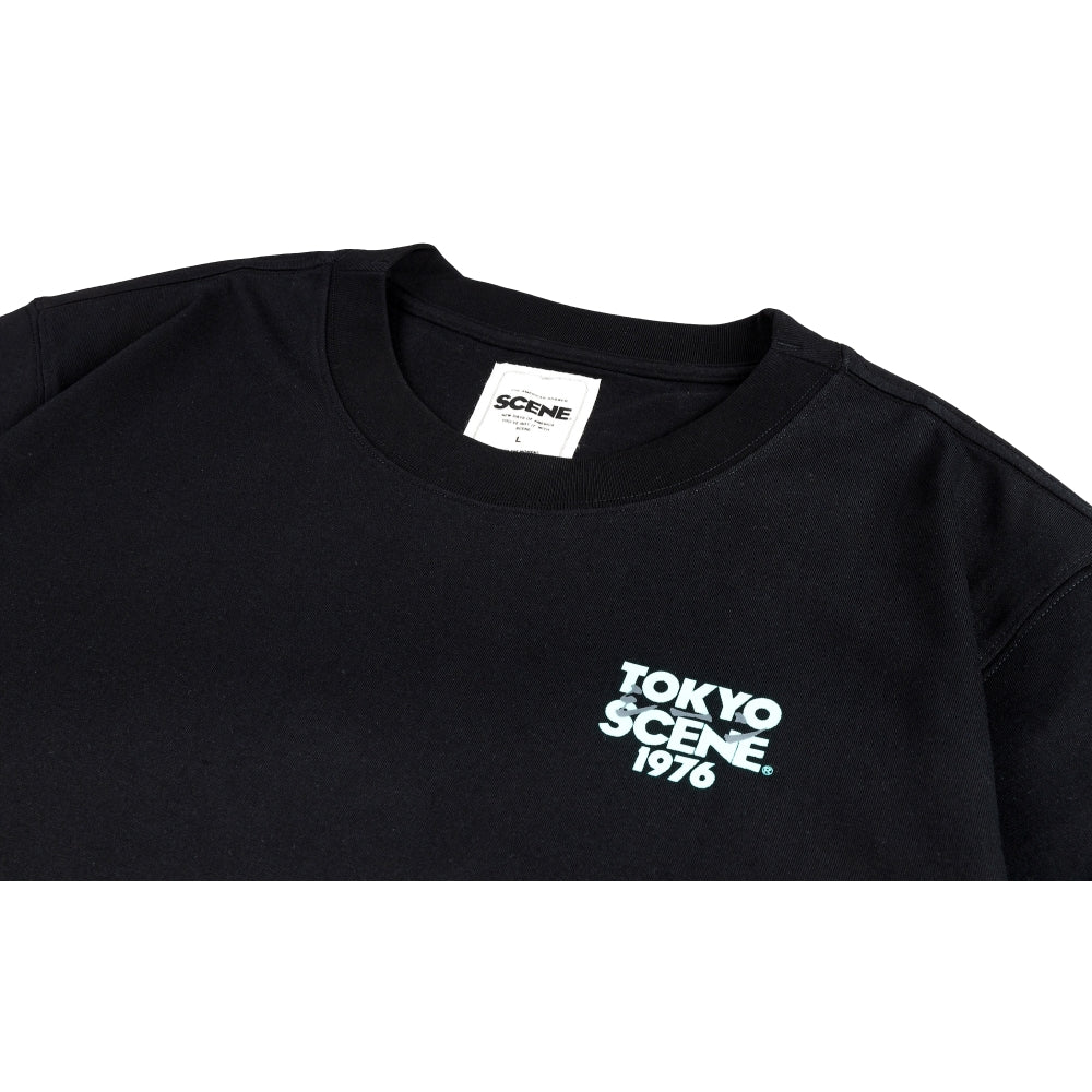 SCENE BY ICE FIRE TOKYO HANJI 1976 TEE // BLACK-BLACK