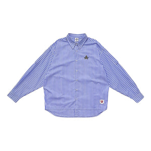 2ND CLOSET "UFO" DOUBLE LAYERS OVERSIZED SHIRT-BLUE