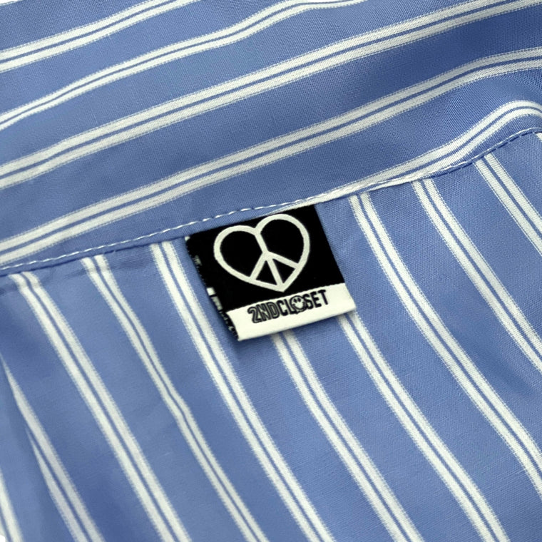 2ND CLOSET "UFO" DOUBLE LAYERS OVERSIZED SHIRT-BLUE