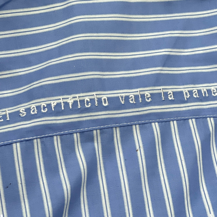 2ND CLOSET "UFO" DOUBLE LAYERS OVERSIZED SHIRT-BLUE