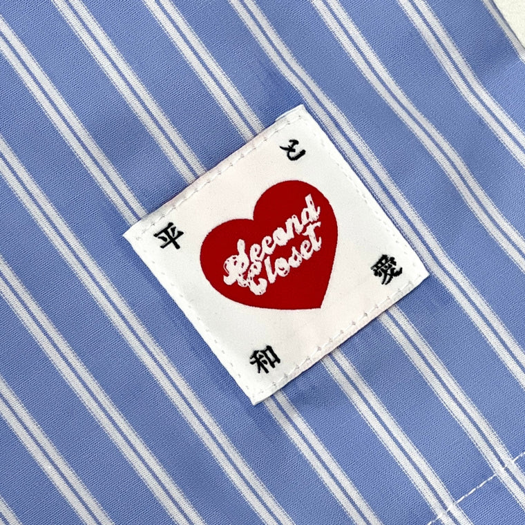 2ND CLOSET "UFO" DOUBLE LAYERS OVERSIZED SHIRT-BLUE