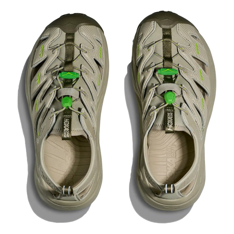 HOKA U HOPARA-OYSTER MUSHROOM / NEON LIME