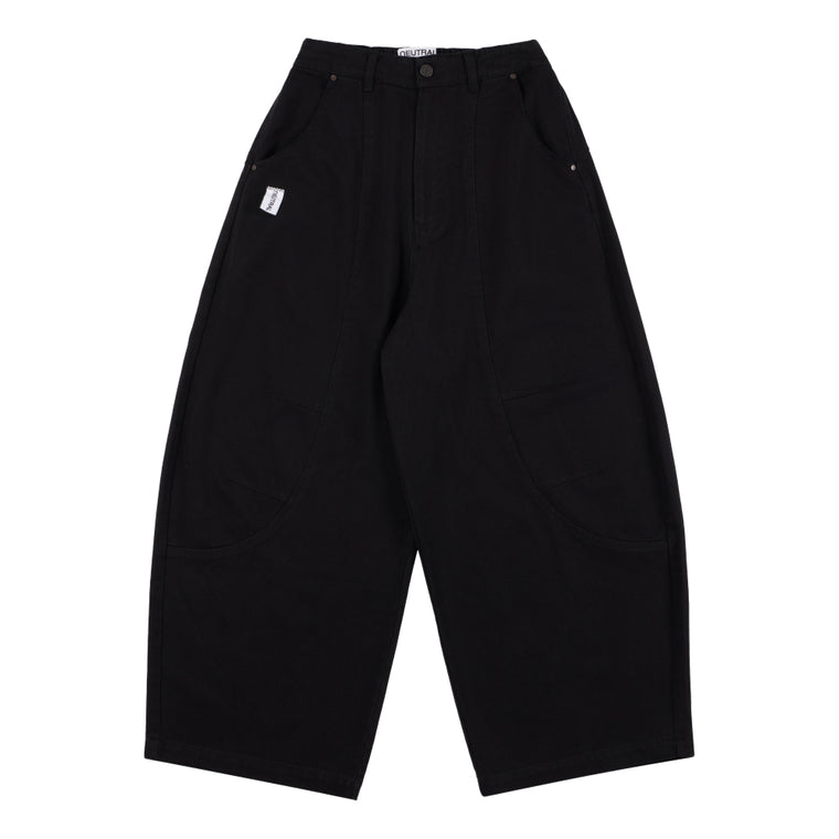 NEUTRAL SOCIETY UNISEX BARREL PANTS-BLACK