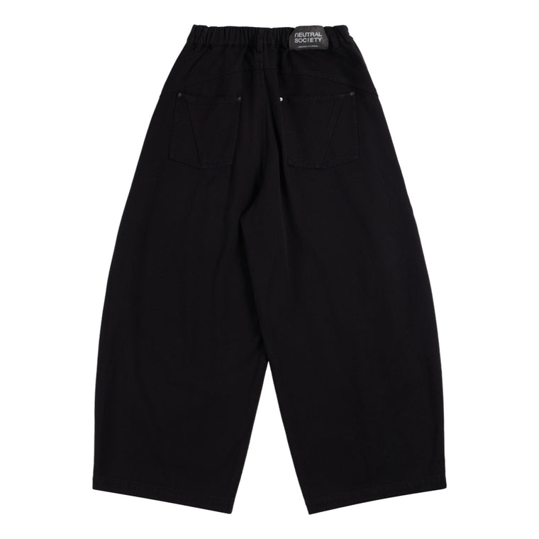 NEUTRAL SOCIETY UNISEX BARREL PANTS-BLACK