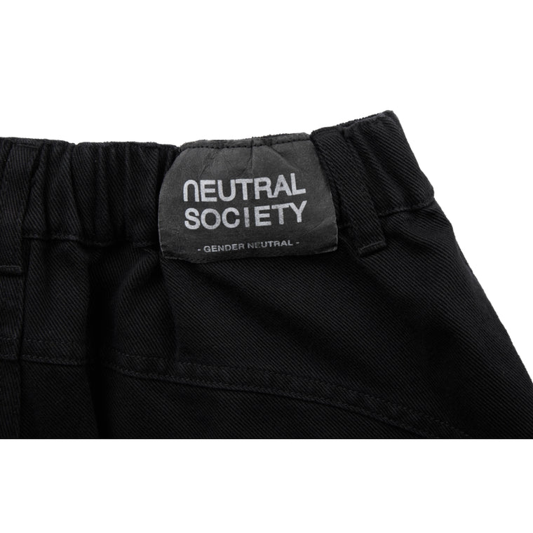 NEUTRAL SOCIETY UNISEX BARREL PANTS-BLACK