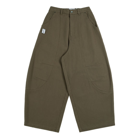 NEUTRAL SOCIETY UNISEX BARREL PANTS-OLIVE