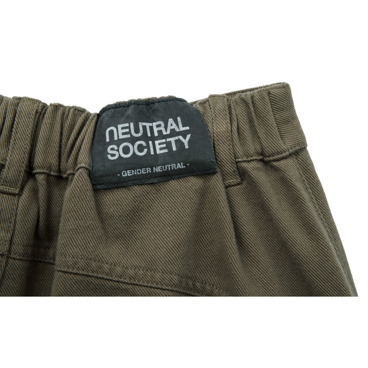 NEUTRAL SOCIETY UNISEX BARREL PANTS-OLIVE