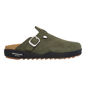 ARTICLE NO. VAGABOND LEATHER DARK GREEN DRIFT CLOGS-DARK GREEN /BLACK