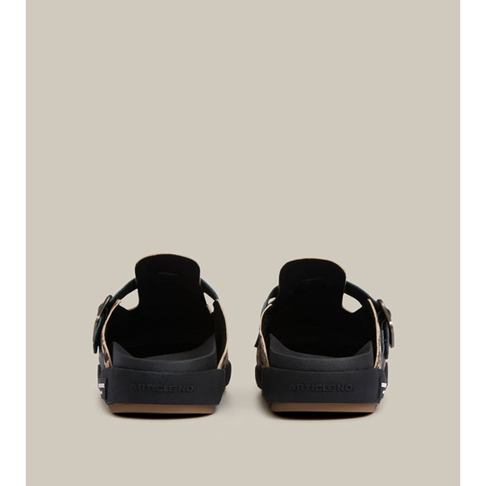 ARTICLE NO. VAGABOND LEATHER LEOPARD DRIFT CLOGS-BLACK LEOPARD