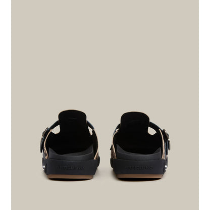 ARTICLE NO. VAGABOND LEATHER LEOPARD DRIFT CLOGS-BLACK LEOPARD