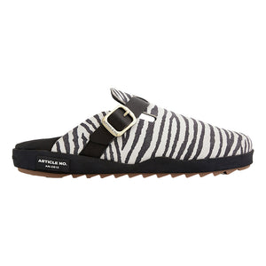ARTICLE NO. VAGABOND LEATHER ZEBRA PRINT DRIFT CLOGS-ZEBRA