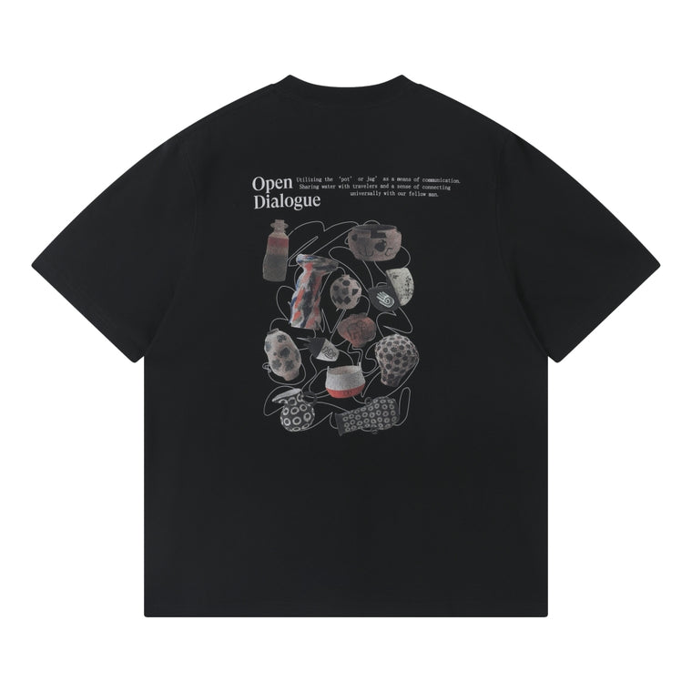 OPEN DIALOGUE VINTAGE VASE TEE-BLACK