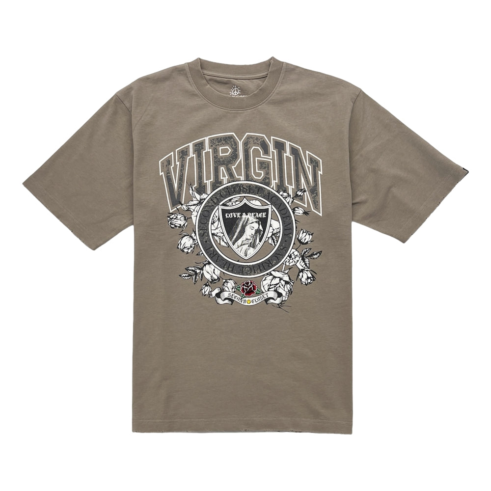 2ND CLOSET VIRGIN MARIA PRINTED T-SHIRT-OLIVE