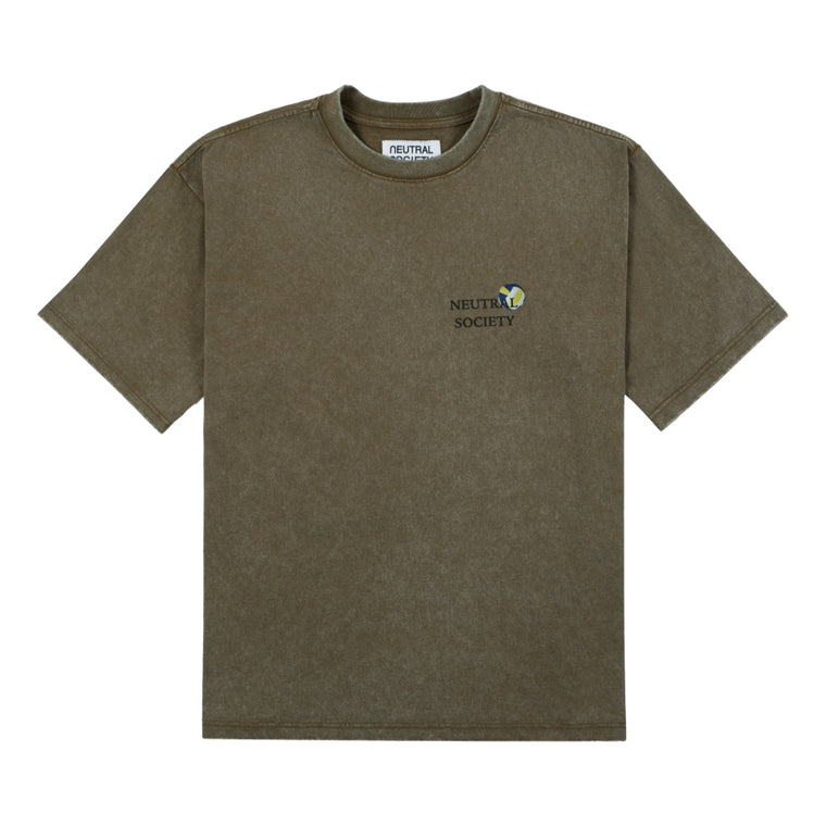 NEUTRAL SOCIETY VOLLEY BALL TEE-WASHED BROWN