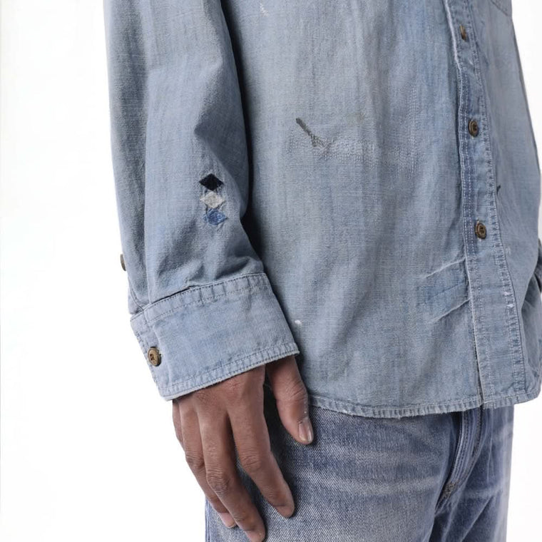 MADNESS VTG CHAMBRA BUTTONS SHIRT-INDIGO