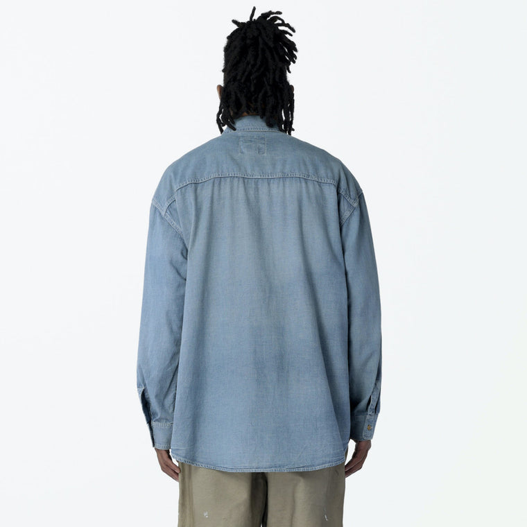 MADNESS VTG CHAMBRAY BD SHIRT (MADE IN JAPAN)-INDIGO