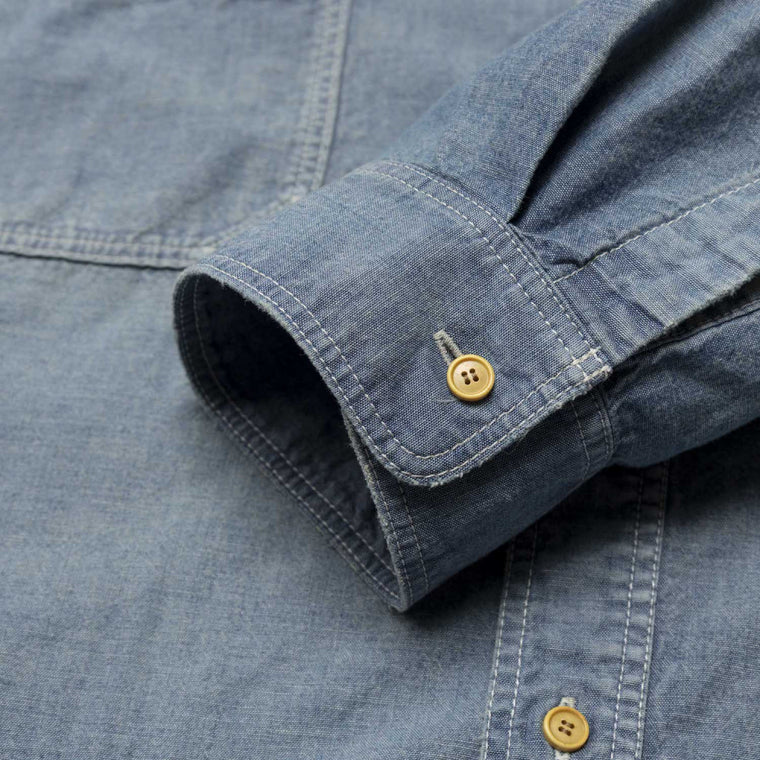 MADNESS VTG CHAMBRAY BD SHIRT (MADE IN JAPAN)-INDIGO