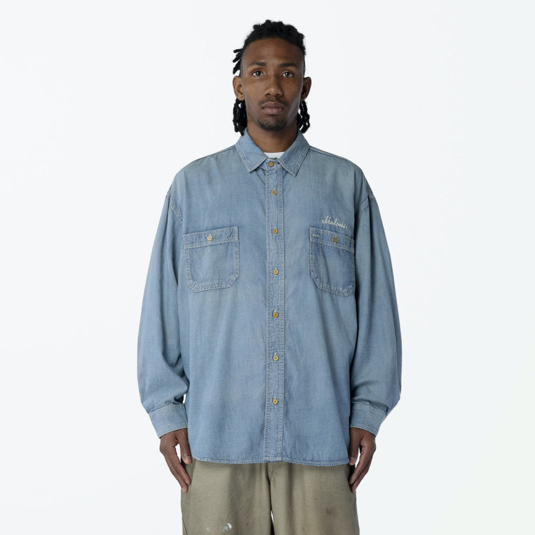 MADNESS VTG CHAMBRAY BD SHIRT (MADE IN JAPAN)-INDIGO