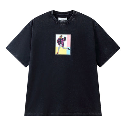 ESPRIT VINTAGE ARCHIVE PRINT RELAXED FIT T-SHIRT-BLACK