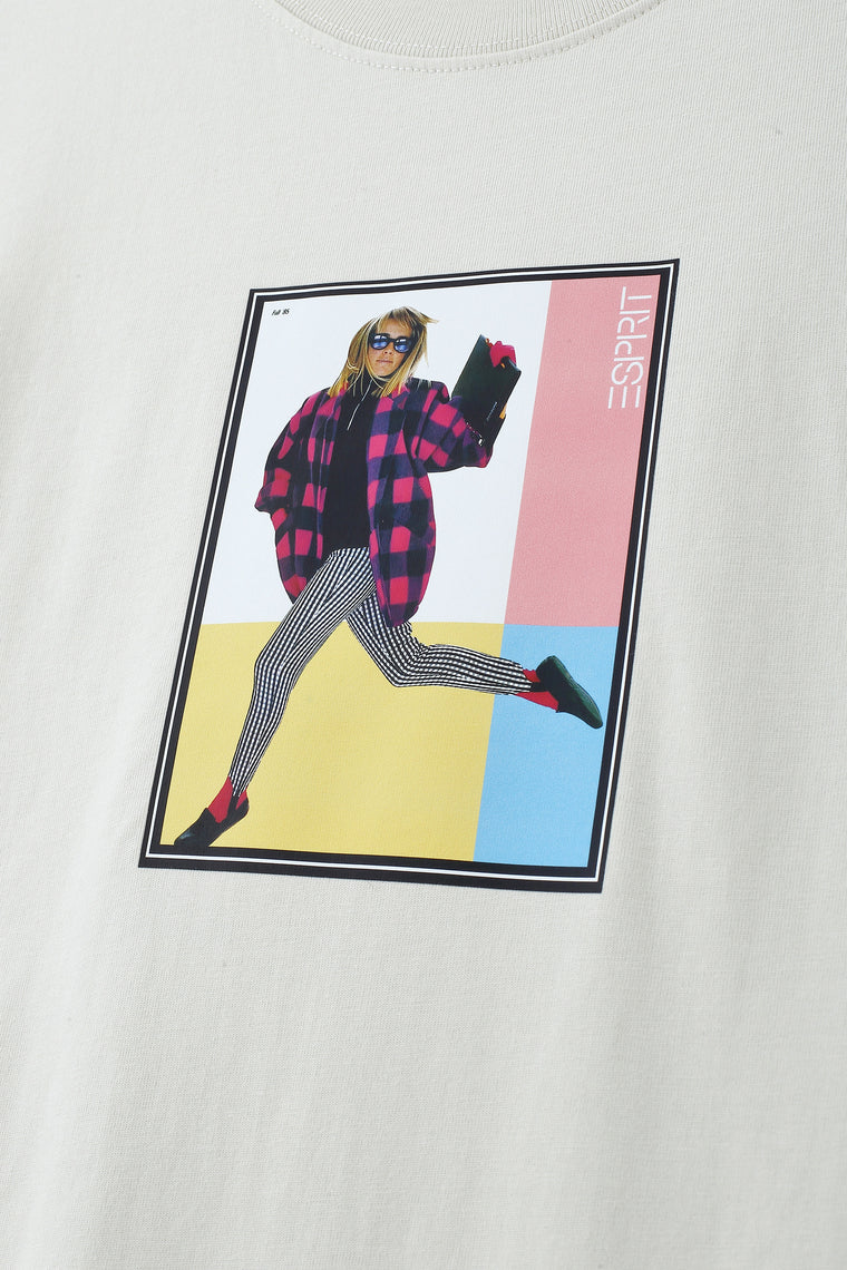 ESPRIT VINTAGE ARCHIVE PRINT RELAXED FIT T-SHIRT-OFF WHITE
