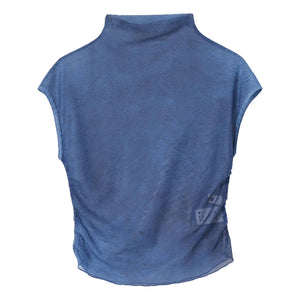 ASTRA VISION STAND COLLAR TEE-SMOKE BLUE