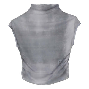 ASTRA VISION STAND COLLAR TEE-DESERT GREY