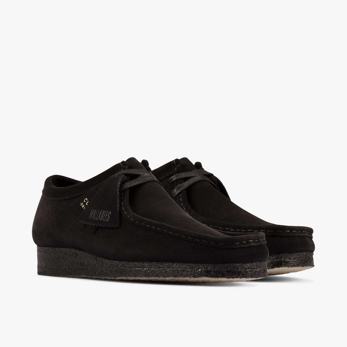 CLARKS ORIGINAL WOMEN'S WALLABEE-BLACK SUEDE