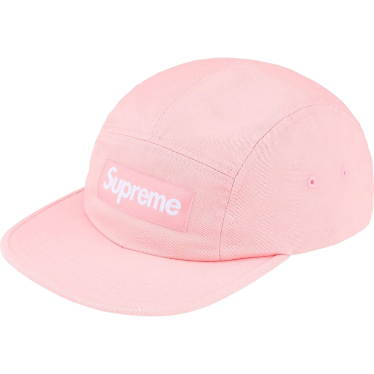 SUPREME WASHED CHINO TWILL CAMP CAP-PINK