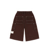 A[S]USL WASHED DENIM CROPPED PANTS-BROWN
