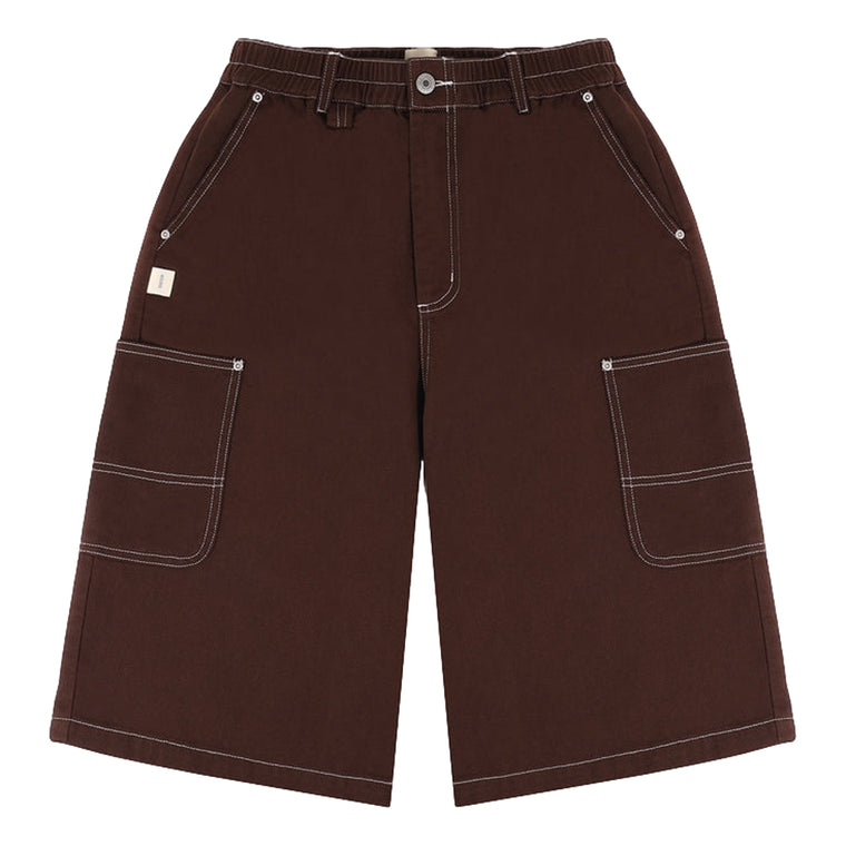 A[S]USL WASHED DENIM CROPPED PANTS-BROWN